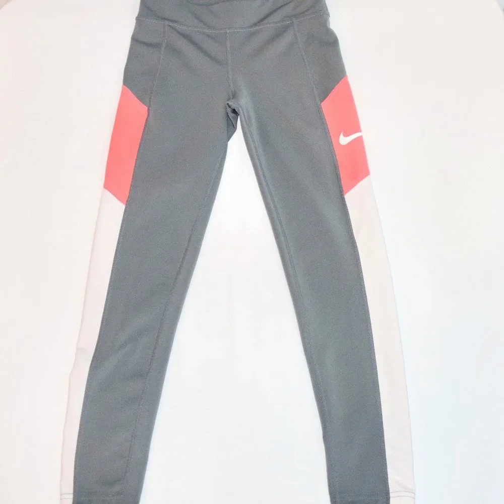 Girl's Nike Dri-Fit Trophy Training Gray Leggings - Size Medium 🌸 (Host Pick)